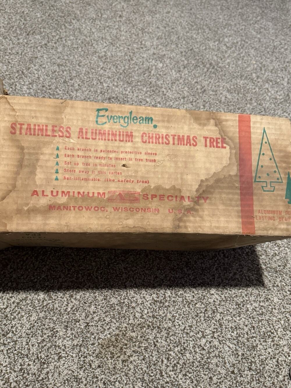 Evergleam 4ft Aluminum Christmas Tree 56 Branch Silver Unlighted Undecorated